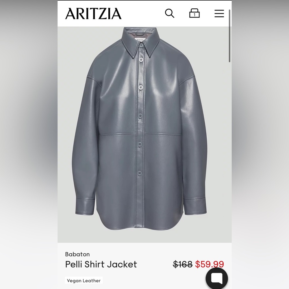 Aritzia Babaton Pelli Shirt Jacket in Gray